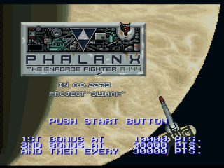 Phalanx title screen for Super Nintendo